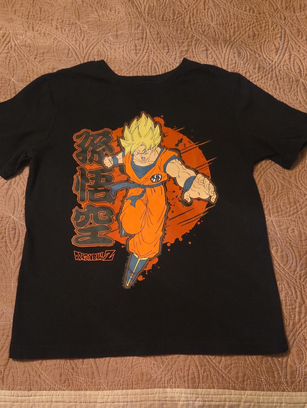 Dragon Ball Z Kids Black Tee with Orange Super Saiyan Graphic